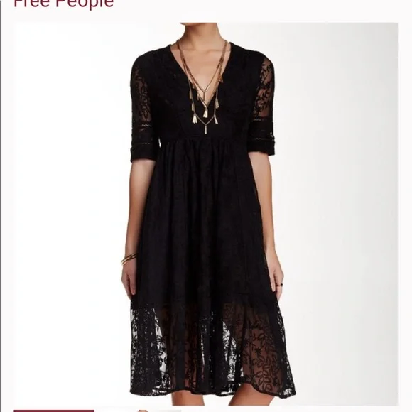Free People | Dresses | Free People Mountain Laurel Lace Crochet Midi Dress  Size 4 | Poshmark